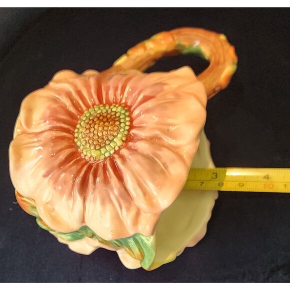 A Corner Ruby Collection Pink Daisy Ceramic Pitcher 2.5 in deep x 3 x 3 inches - Picture 9 of 9